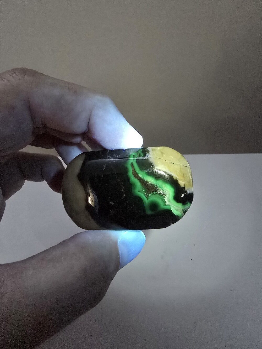 Volcano Agate Crystal Palmstone #B